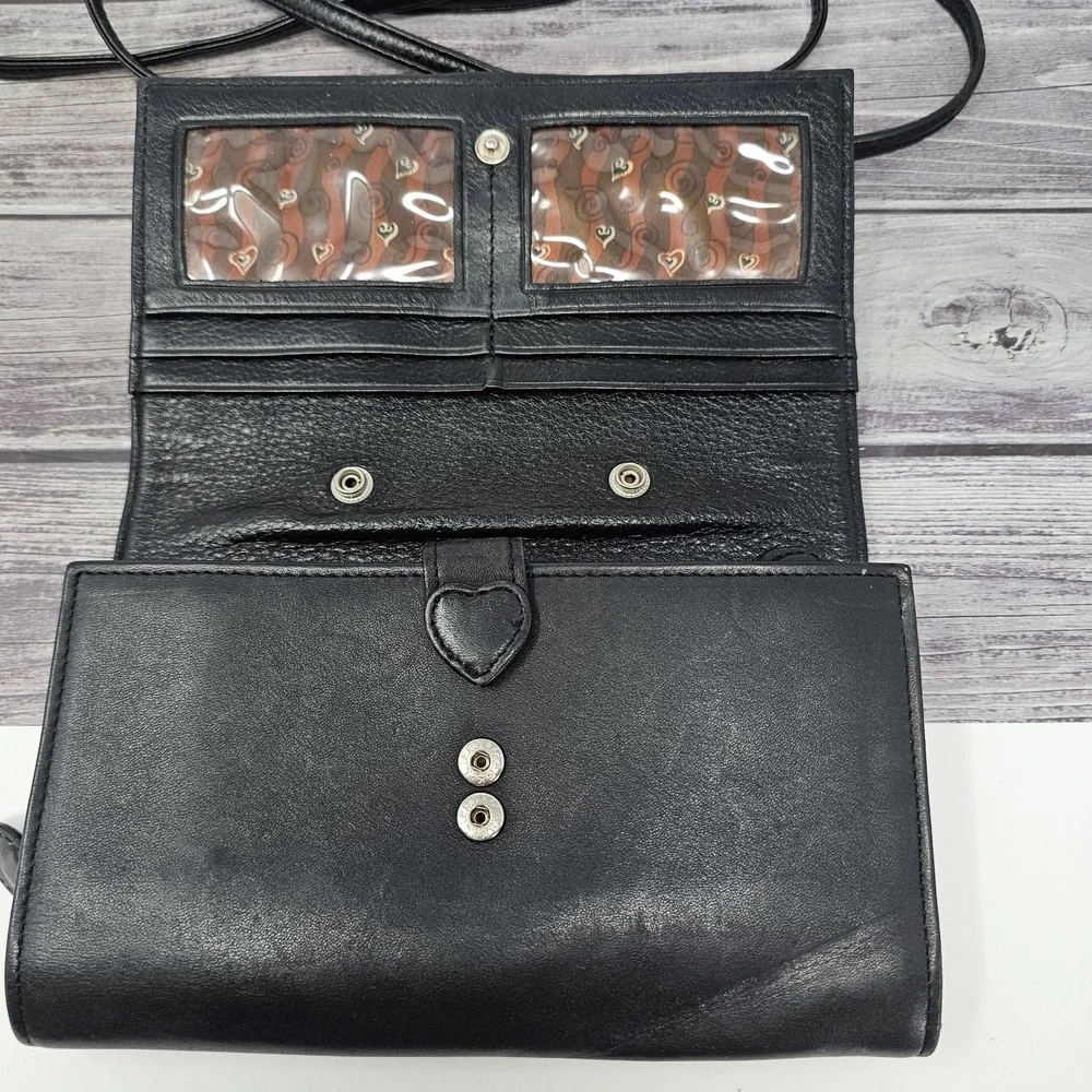 Brighton Brown Croc Embossed Patent Leather Crossbody Bag Wallet